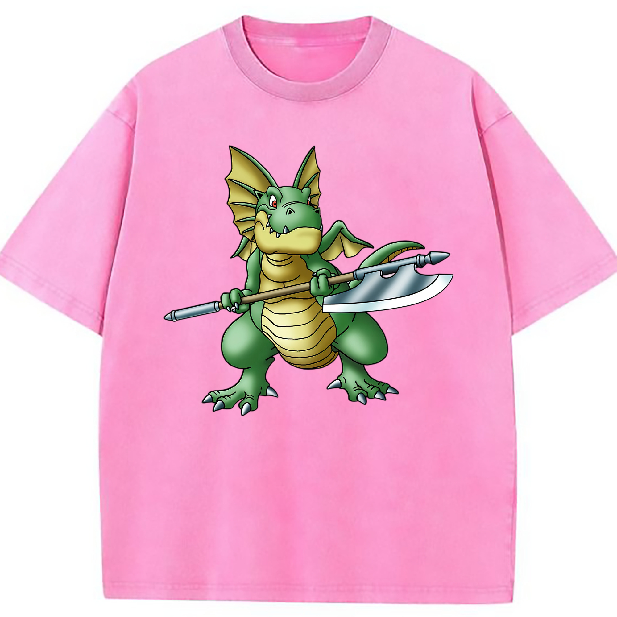 （画像用） ドラゴンクエスト Doragon Kuesuto Dragon Quest 綿100% ヴィンテージ風 半袖Tシャツ（フロントプリント）